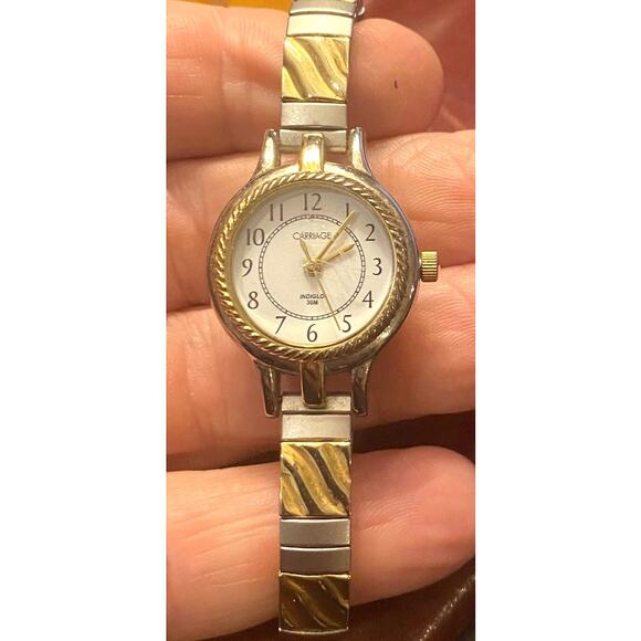 Women's Two Tone Carriage by Timex Watch, Expansion Band, WR to 30M - Picture 1 of 4